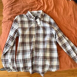 Express Checkered Shirt - White/Gray/Pink - Brand New